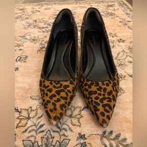 Nordstrom calf hair leopard kitten heels